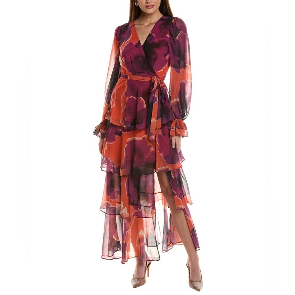 Anthropologie Hutch Elegant Floral Wrap Dress